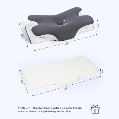 Cooling Memory Neck Pillow, Adjustable Ergonomic Memory Foam Neck Pillows, Cervical Support