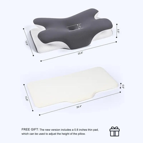 Cooling Memory Neck Pillow, Adjustable Ergonomic Memory Foam Neck Pillows, Cervical Support