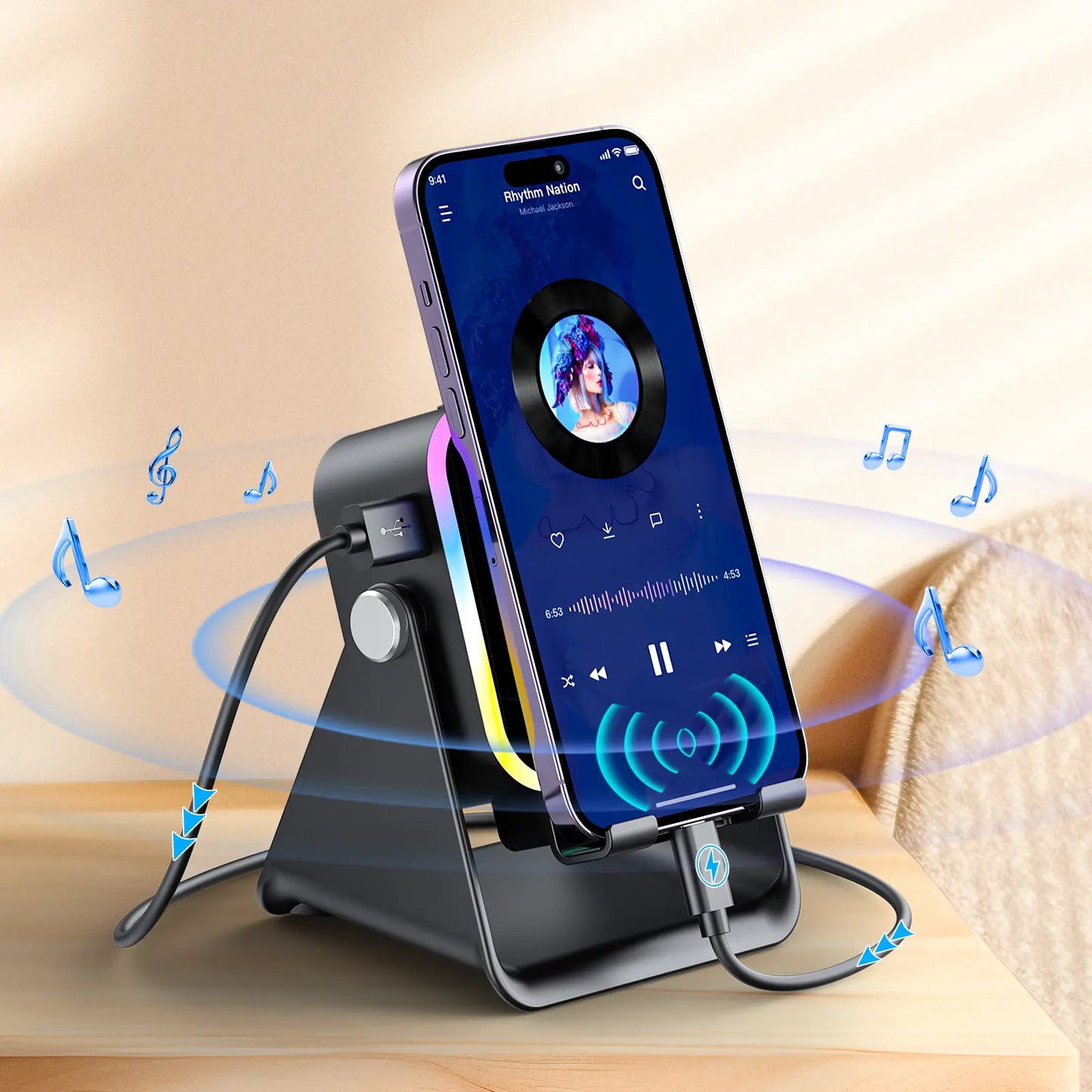 5-in-1 Wireless Charging Phone Stand with Power Bank