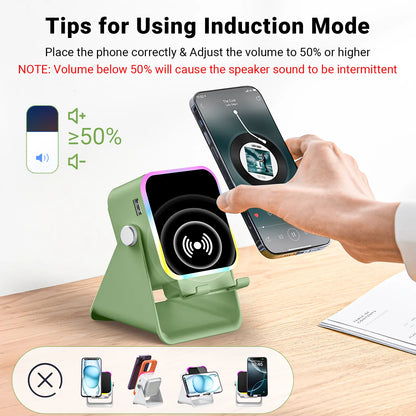 5-in-1 Wireless Charging Phone Stand with Power Bank