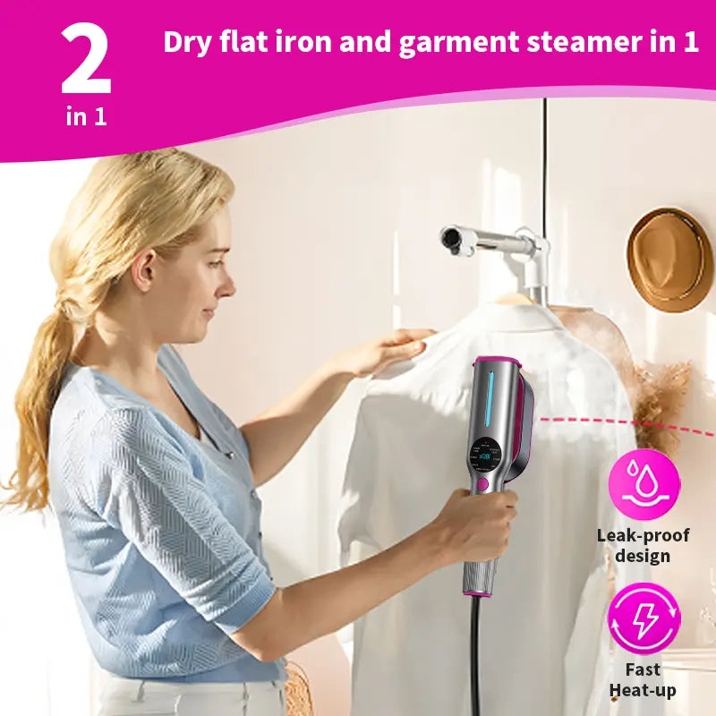 Garment Steamer for Clothes, Portable Travel Clothing Steamer Iron, 7 Mode with LED Display, 5s Fast Heating, 90° Swivel Handle, New Year Gift,Summervibes