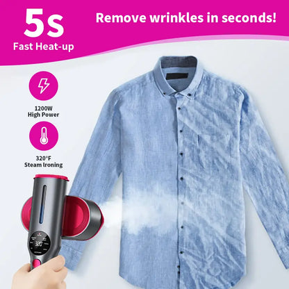 Garment Steamer for Clothes, Portable Travel Clothing Steamer Iron, 7 Mode with LED Display, 5s Fast Heating, 90° Swivel Handle, New Year Gift,Summervibes